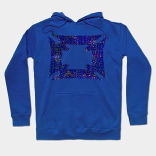 ,Adinkra Symbol in Blue Pattern Hoodie